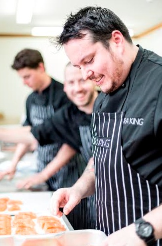 &#332;ra King ambassador chef Matt Lambert (right) from Michelin starred restaurant The Musket Room in New York with chefs Daniel Wilson (Huxtable Restaurant, Melbourne, middle) and Nick Honeyman (The Commons).